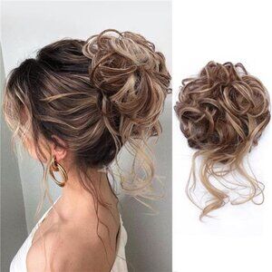 Messy Bun Hair Piece Tousled Updo Hair Buns Extension Elastic Hair Band